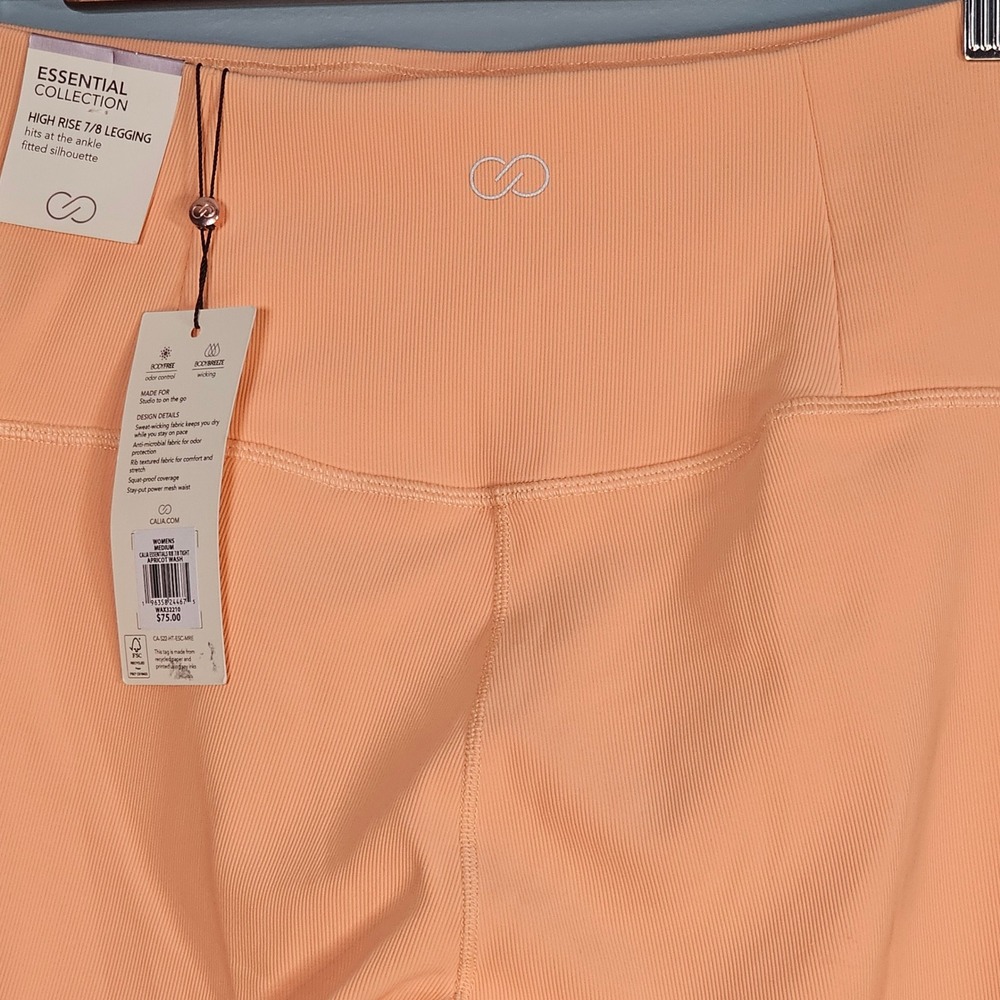 NWT CALIA Carrie Underwood Women's Medium High Rise 7/8 Rib Legging Apricot Wash - Picture 3 of 6